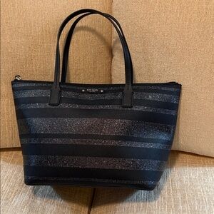 Kate Spade Black Glitter Tote Bag